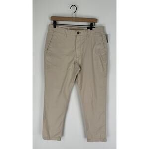 Banana Republic Slim Fit Lived In Chino Pant Mens 32x30 Oyster Pearl Khaki New